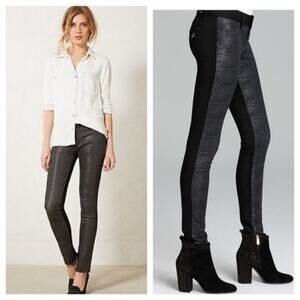DL1961 Jeggings Women 28 Emma Python Leggings Black Textured Snake 4 Way Stretch